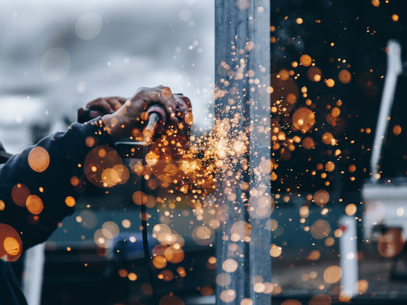 welding grinding sparks